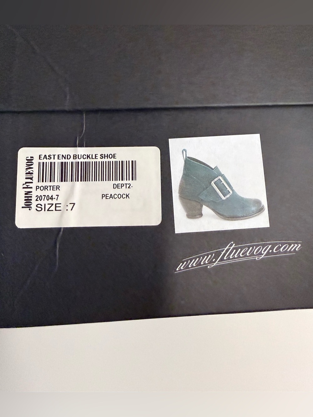 NIB John FLUEVOG Women’s 7 EAST END PORTER Peacock Leather Buckled Ankle Booties - Picture 9 of 10